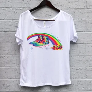 sunshine and daisies rainbow women's t-shirt